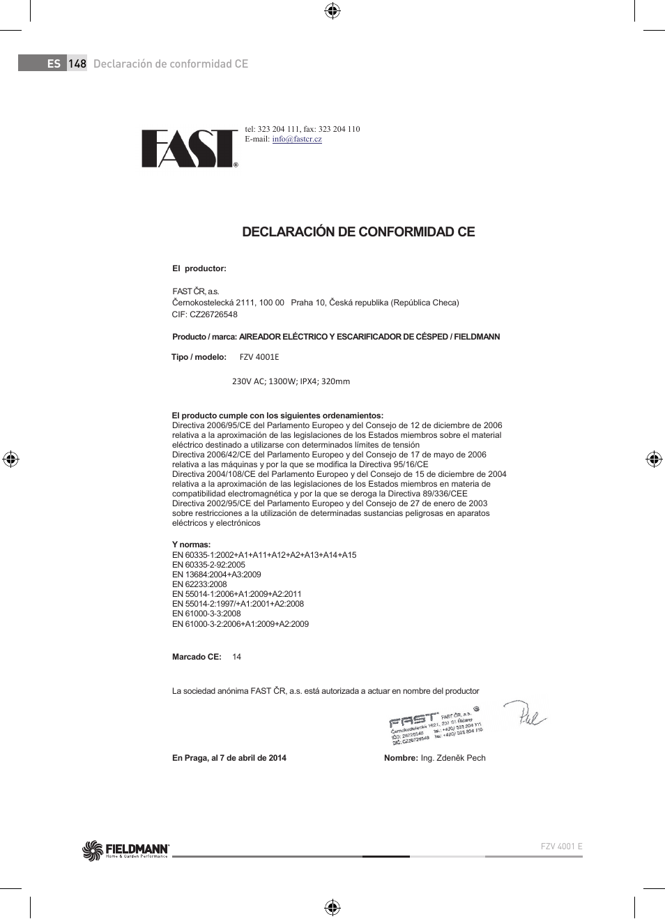 Fieldmann FZV 4001-E User Manual | Page 148 / 160