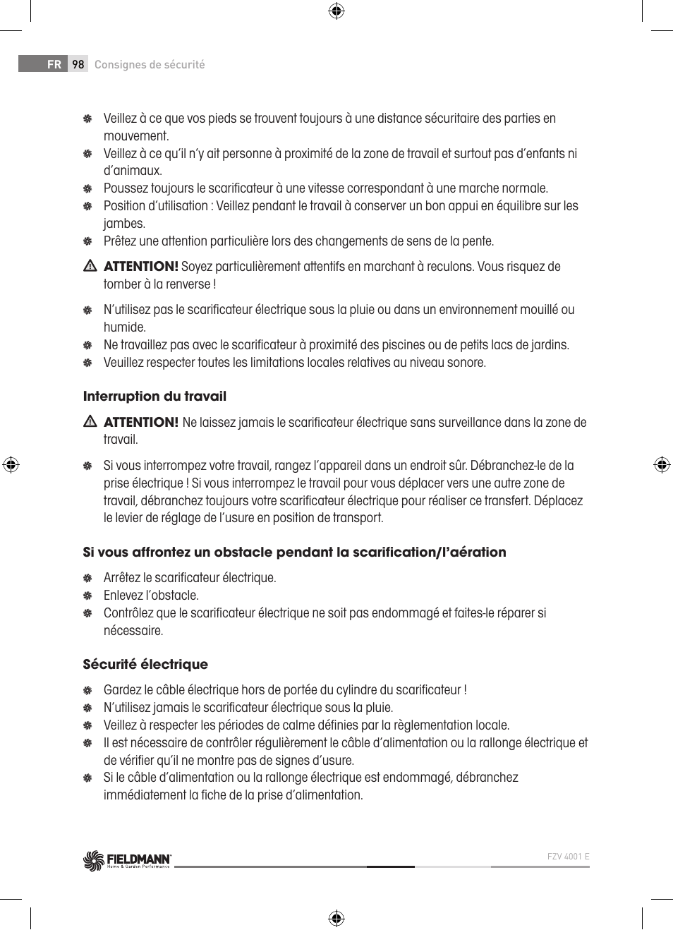 Fieldmann FZV 4001-E User Manual | Page 98 / 160