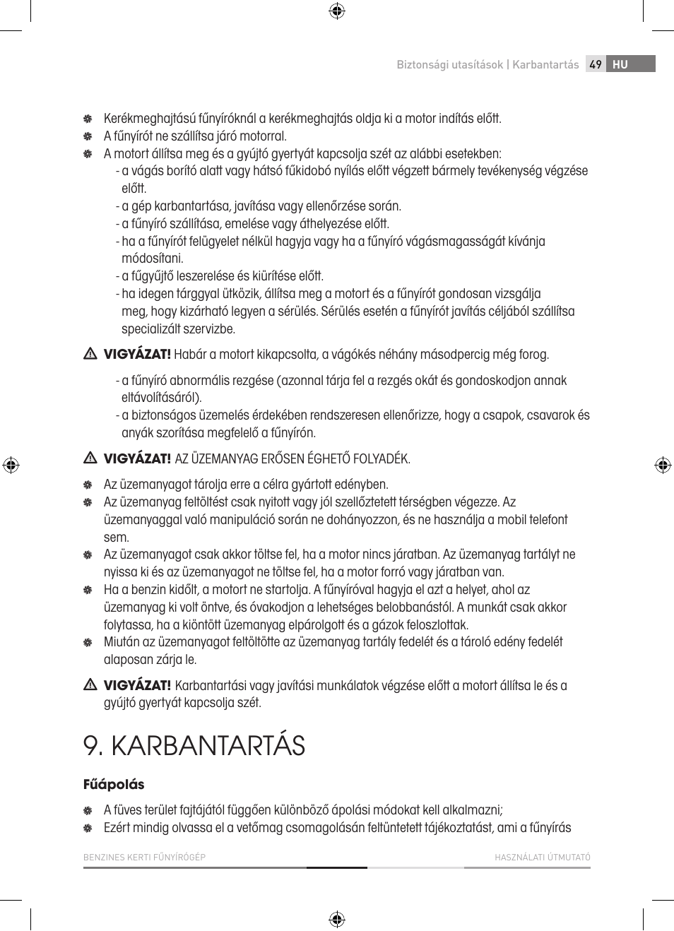 Karbantartás | Fieldmann FZR 4012-B User Manual | Page 49 / 82