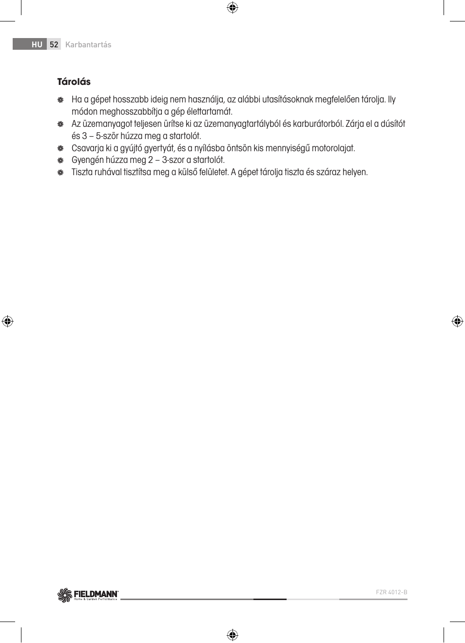 Fieldmann FZR 4012-B User Manual | Page 52 / 82