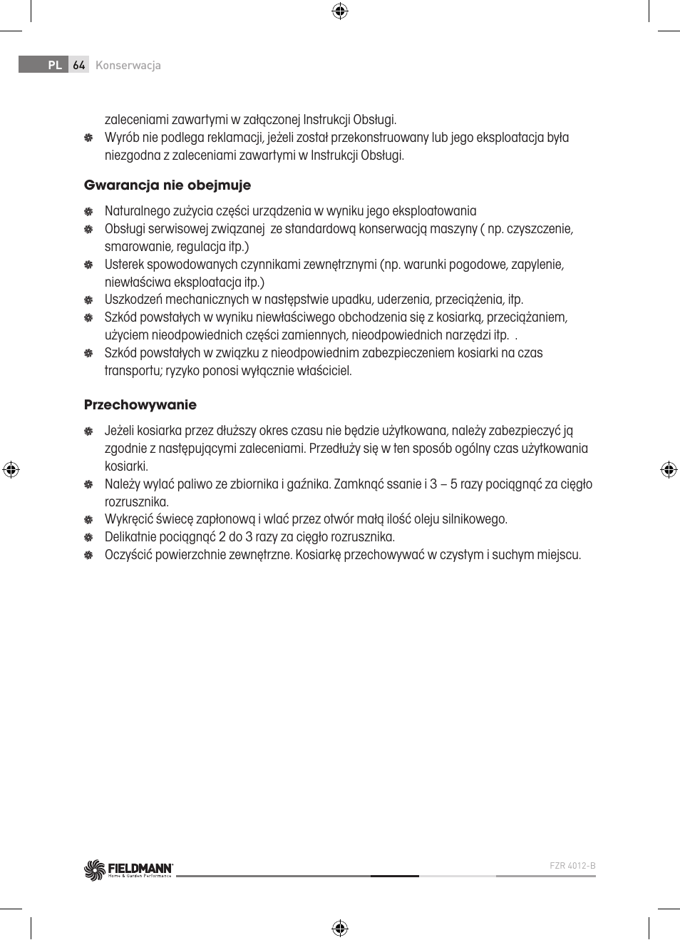 Fieldmann FZR 4012-B User Manual | Page 64 / 82