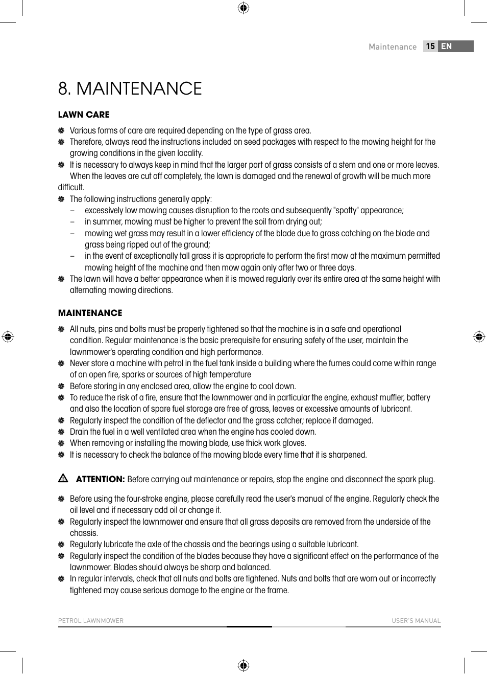 Maintenance | Fieldmann FZR 5110-B User Manual | Page 15 / 92