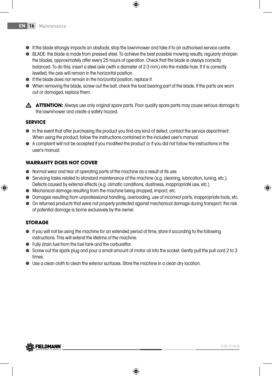 Fieldmann FZR 5110-B User Manual | Page 16 / 92