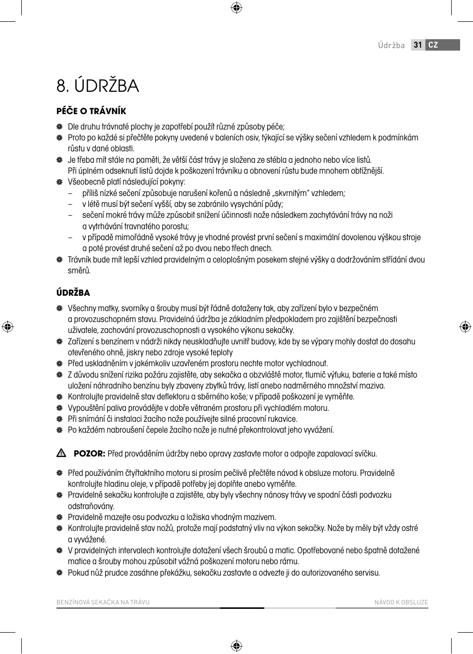 Údržba | Fieldmann FZR 5110-B User Manual | Page 31 / 92