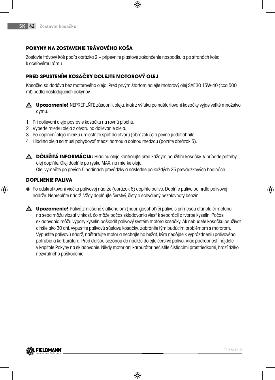Fieldmann FZR 5110-B User Manual | Page 42 / 92
