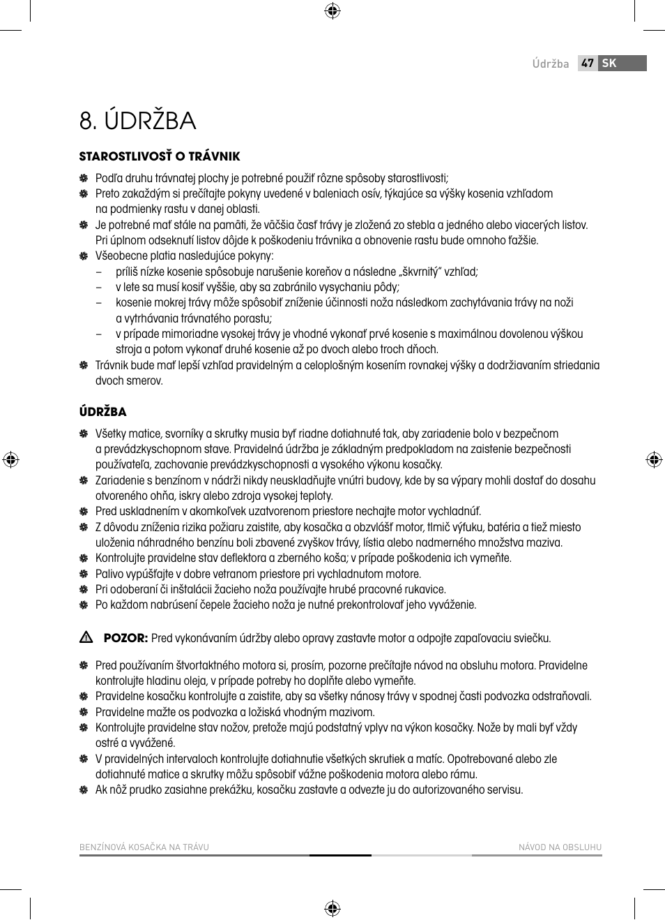 Údržba | Fieldmann FZR 5110-B User Manual | Page 47 / 92