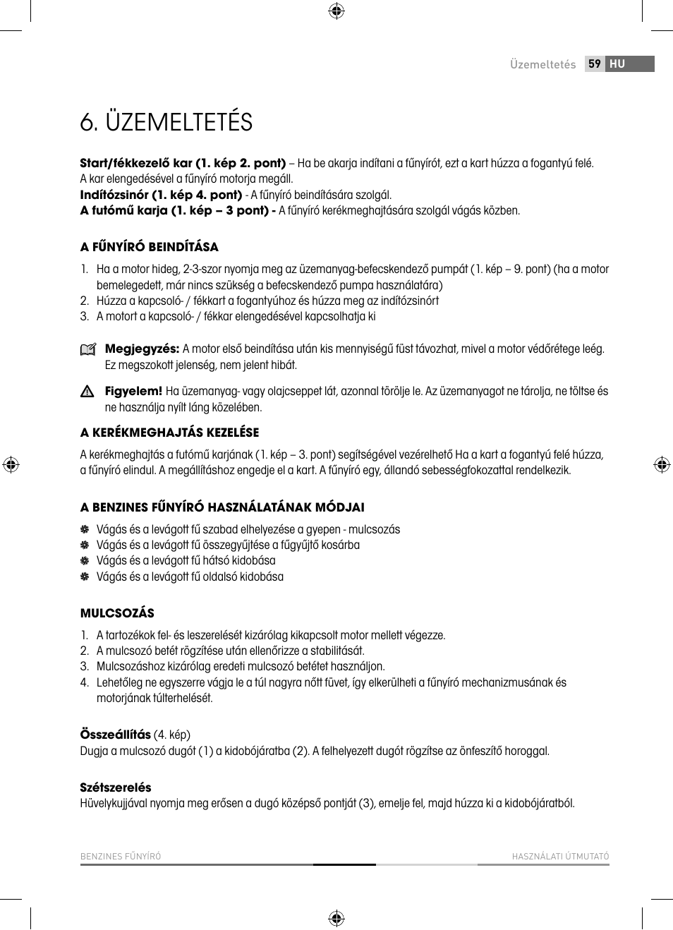 Üzemeltetés | Fieldmann FZR 5110-B User Manual | Page 59 / 92