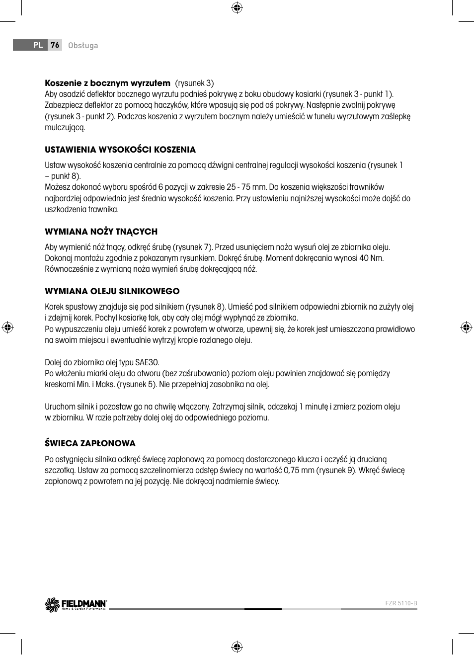 Fieldmann FZR 5110-B User Manual | Page 76 / 92