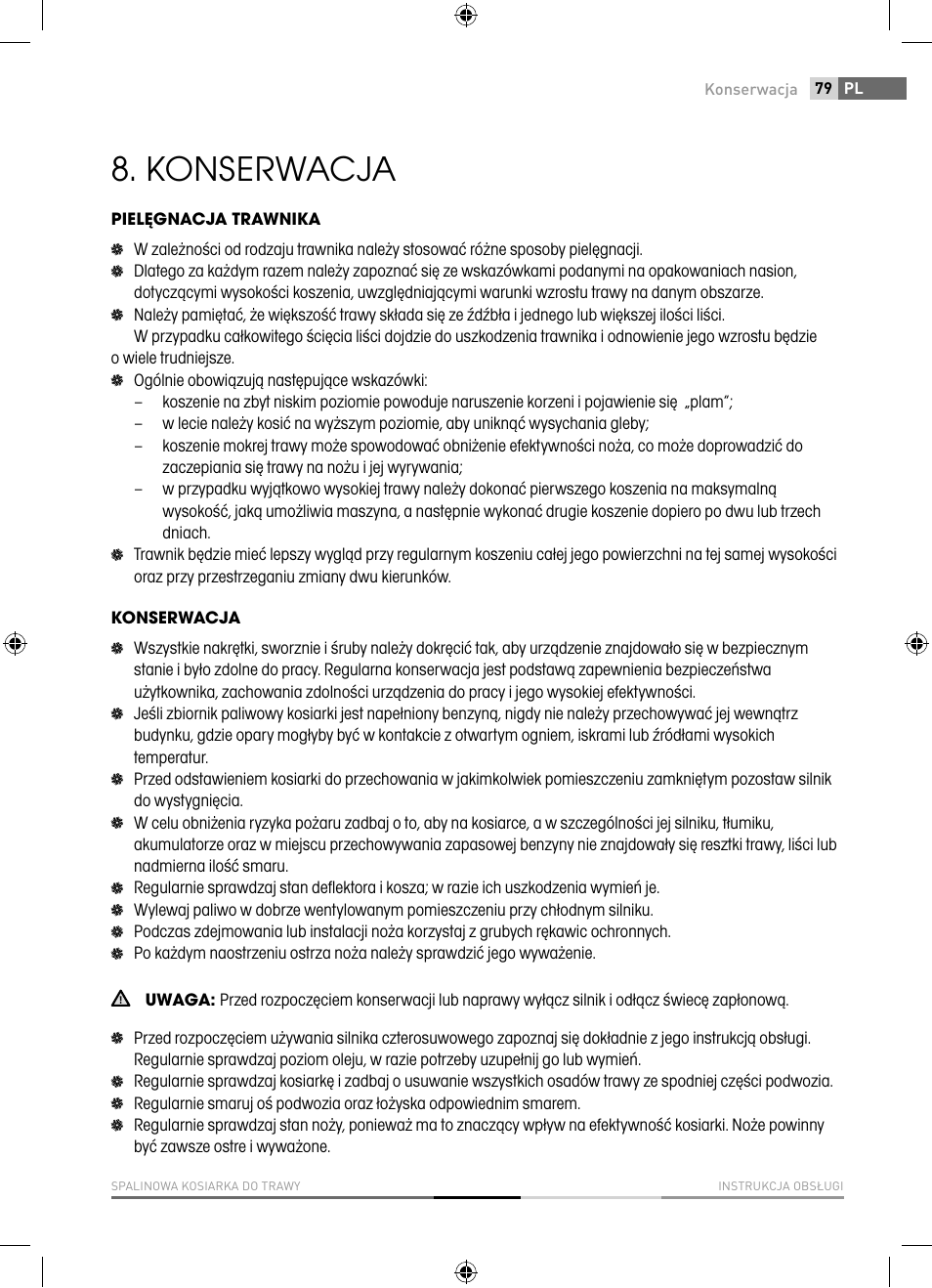 Konserwacja | Fieldmann FZR 5110-B User Manual | Page 79 / 92