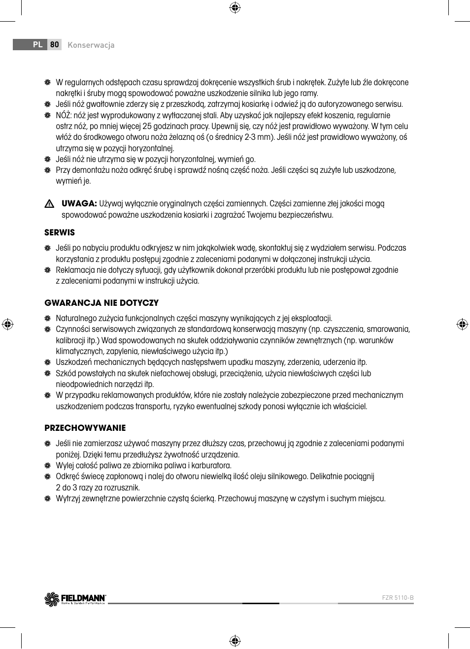 Fieldmann FZR 5110-B User Manual | Page 80 / 92