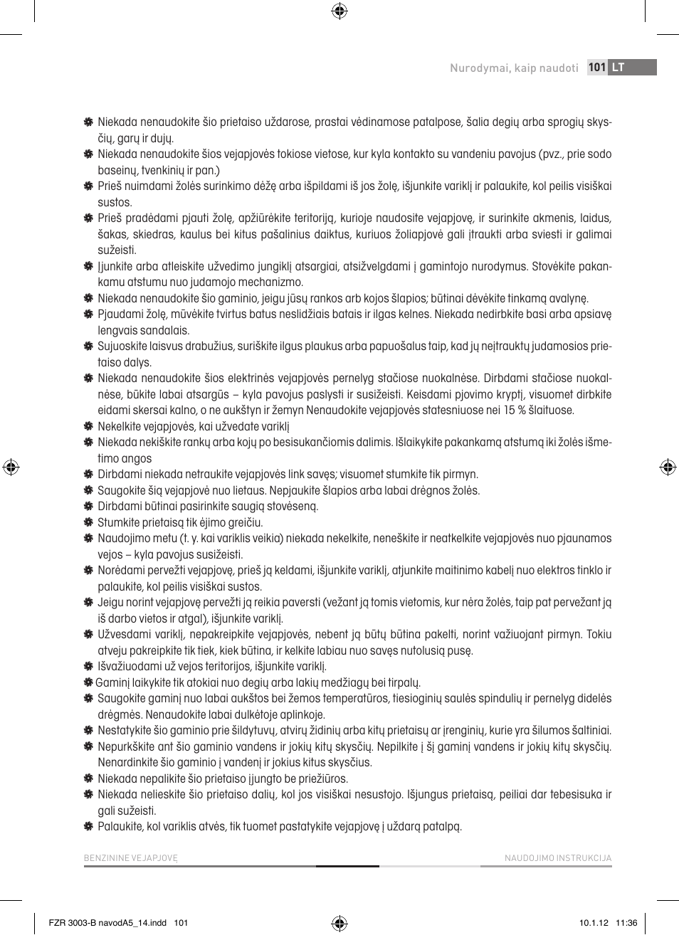 Fieldmann FZR 3004-B User Manual | Page 101 / 110