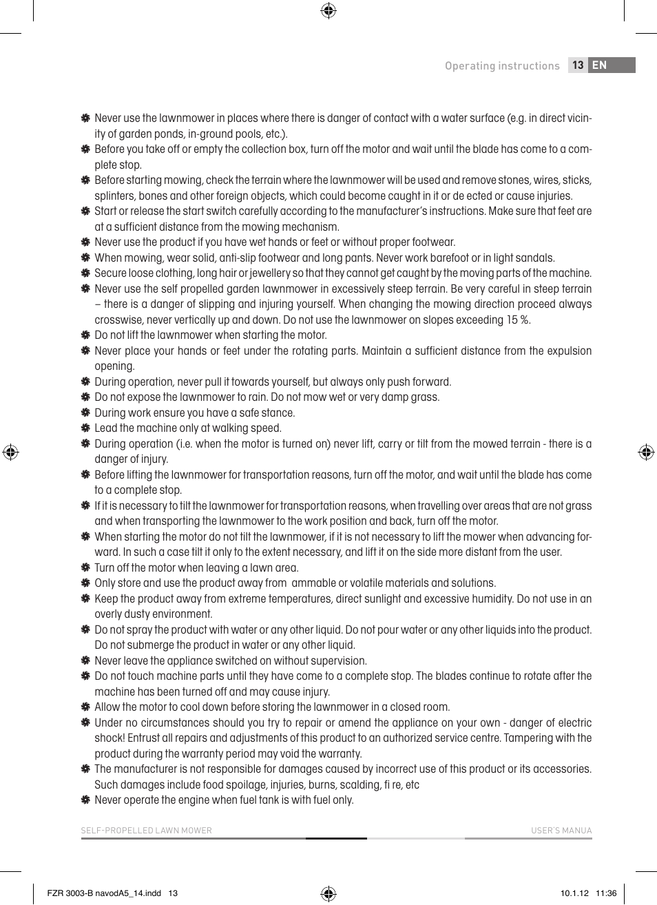 Fieldmann FZR 3004-B User Manual | Page 13 / 110