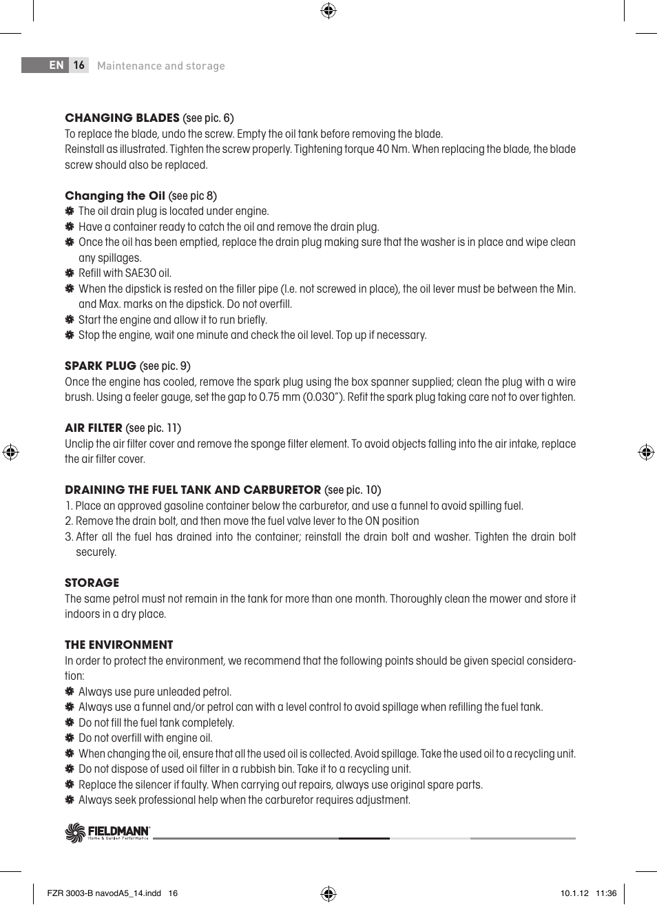 Fieldmann FZR 3004-B User Manual | Page 16 / 110