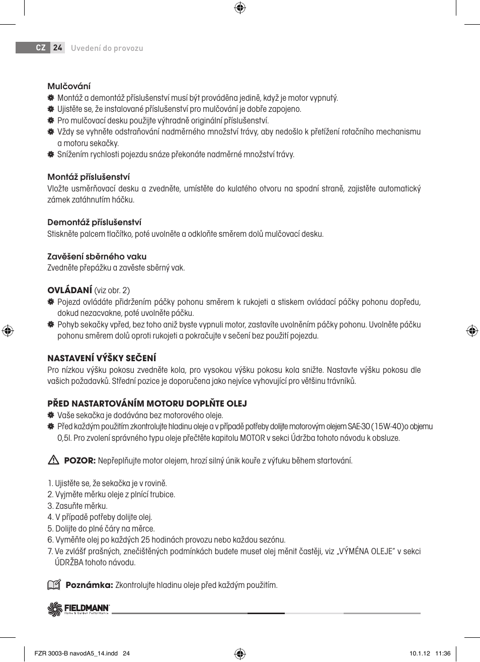 Fieldmann FZR 3004-B User Manual | Page 24 / 110