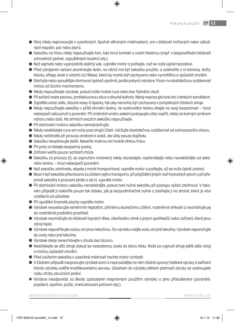 Fieldmann FZR 3004-B User Manual | Page 27 / 110