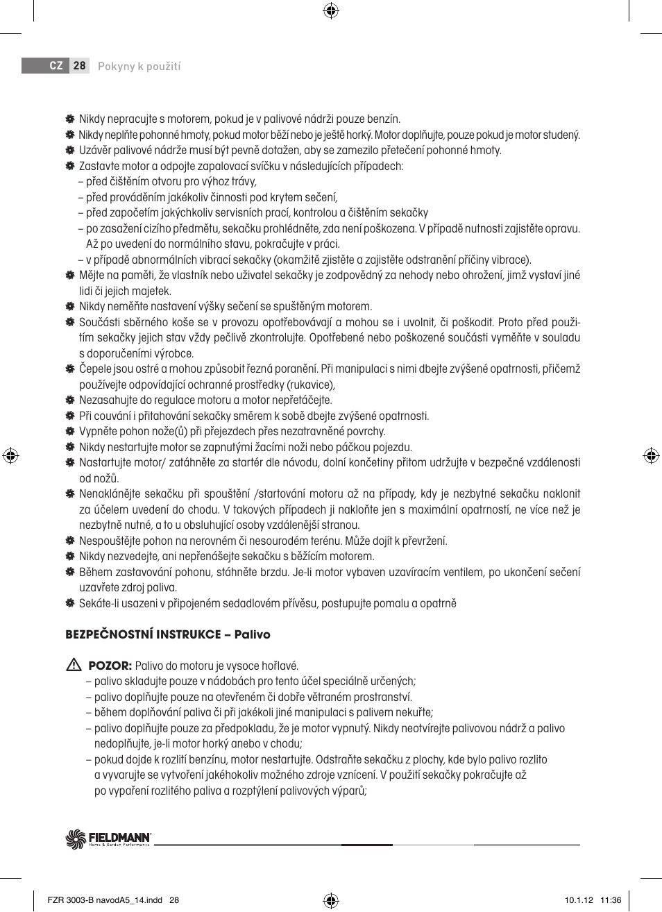 Fieldmann FZR 3004-B User Manual | Page 28 / 110