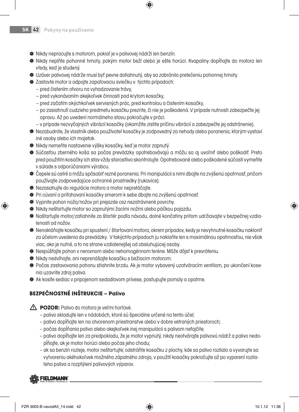 Fieldmann FZR 3004-B User Manual | Page 42 / 110