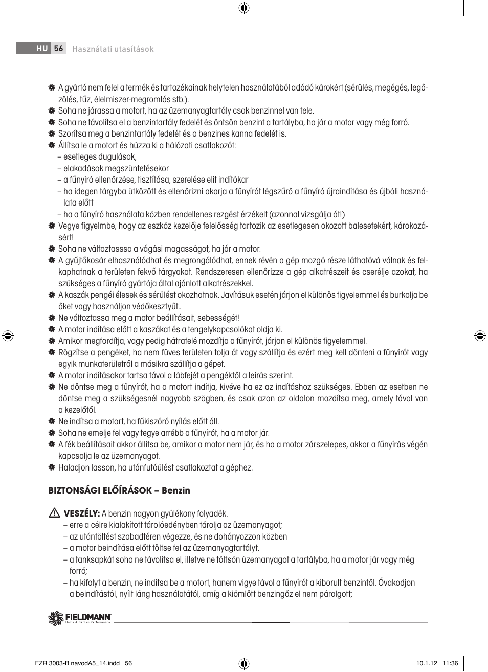 Fieldmann FZR 3004-B User Manual | Page 56 / 110