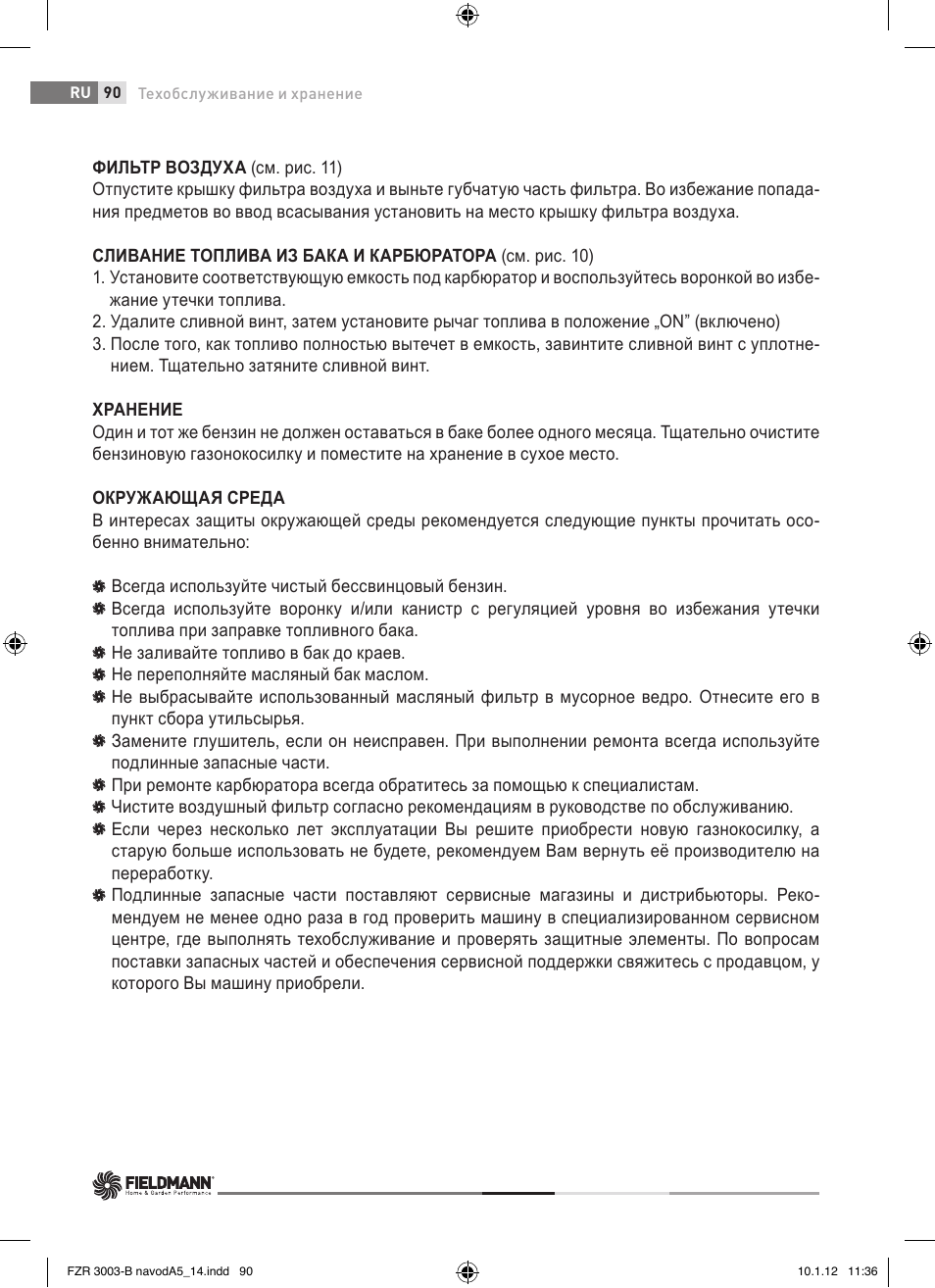 Fieldmann FZR 3004-B User Manual | Page 90 / 110