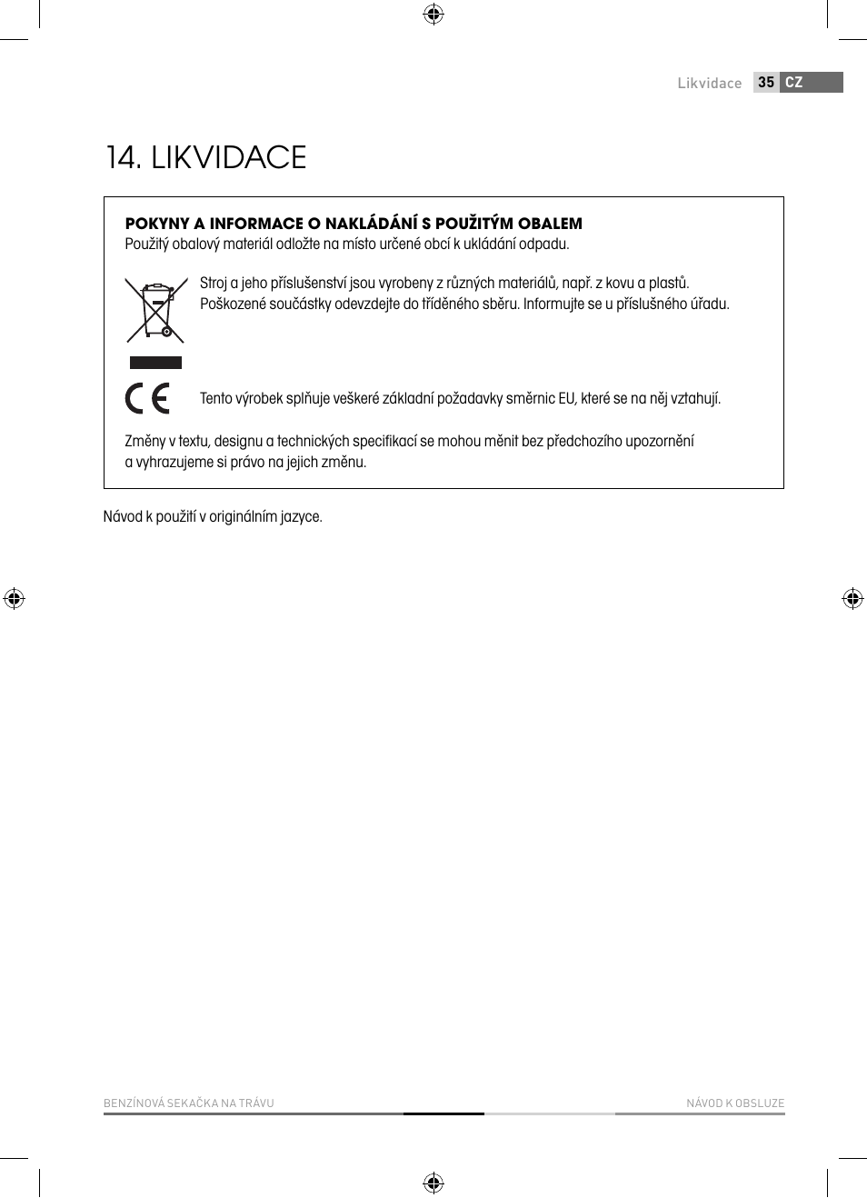 Likvidace | Fieldmann FZR 4621-BV User Manual | Page 35 / 92