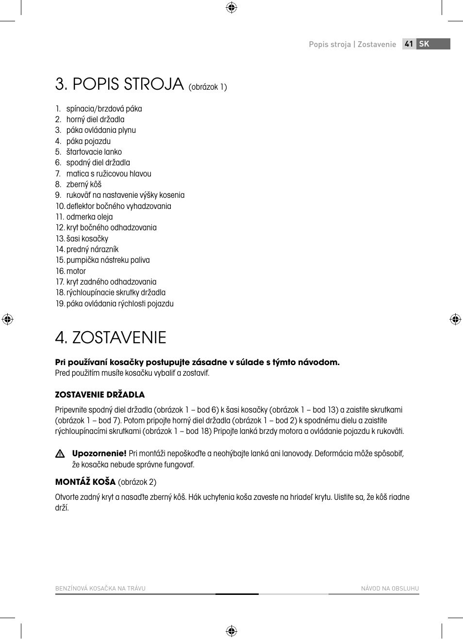 Popis stroja, Zostavenie | Fieldmann FZR 4621-BV User Manual | Page 41 / 92