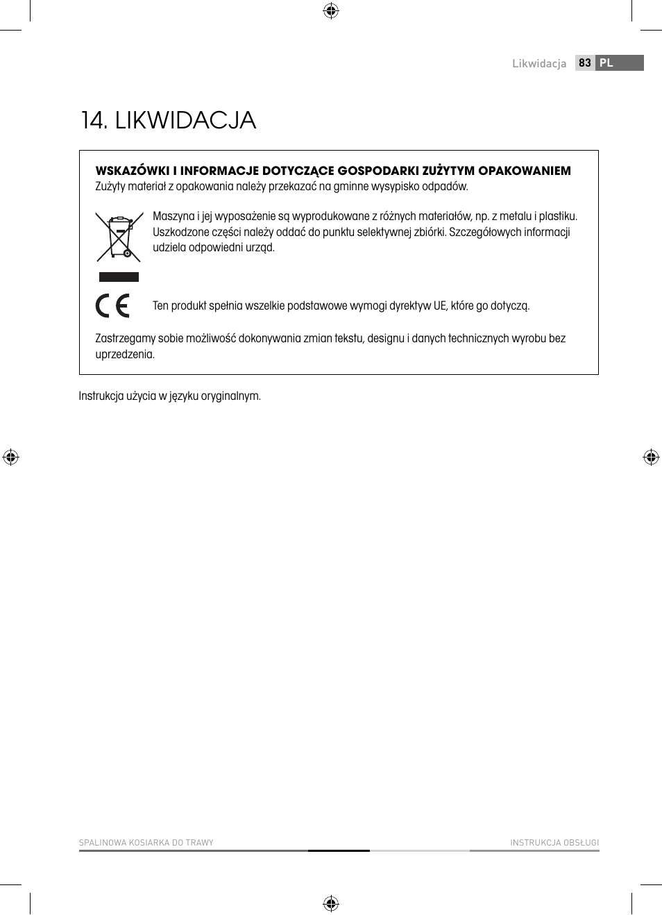 Likwidacja | Fieldmann FZR 4621-BV User Manual | Page 83 / 92