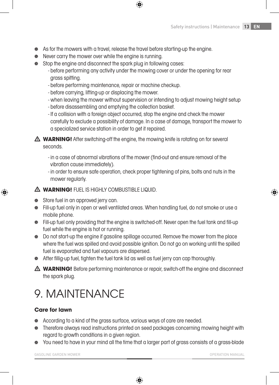 Maintenance | Fieldmann FZR 4620-B User Manual | Page 13 / 82