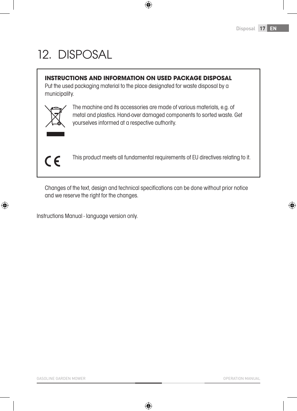 Disposal | Fieldmann FZR 4620-B User Manual | Page 17 / 82