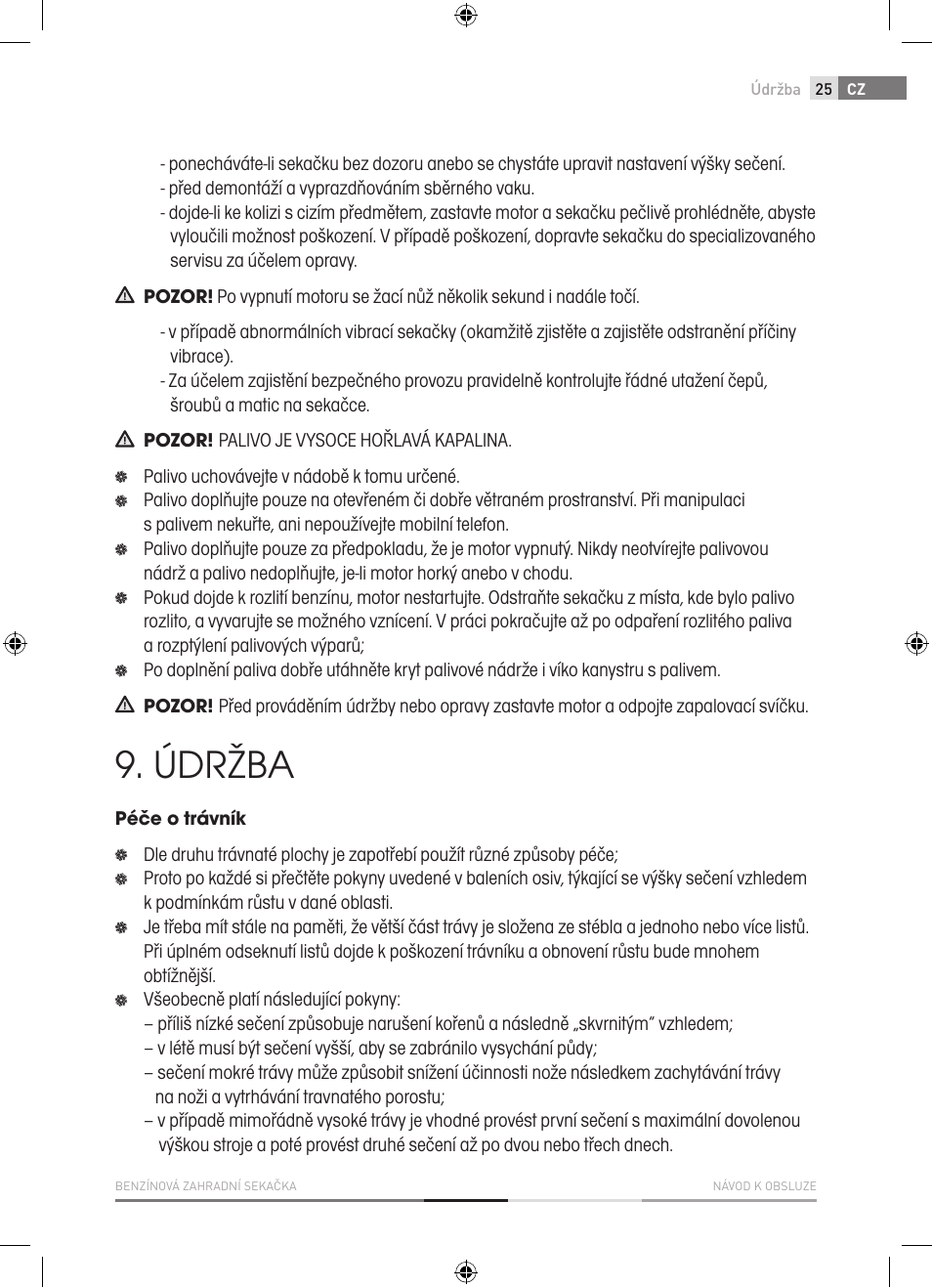 Údržba | Fieldmann FZR 4620-B User Manual | Page 25 / 82