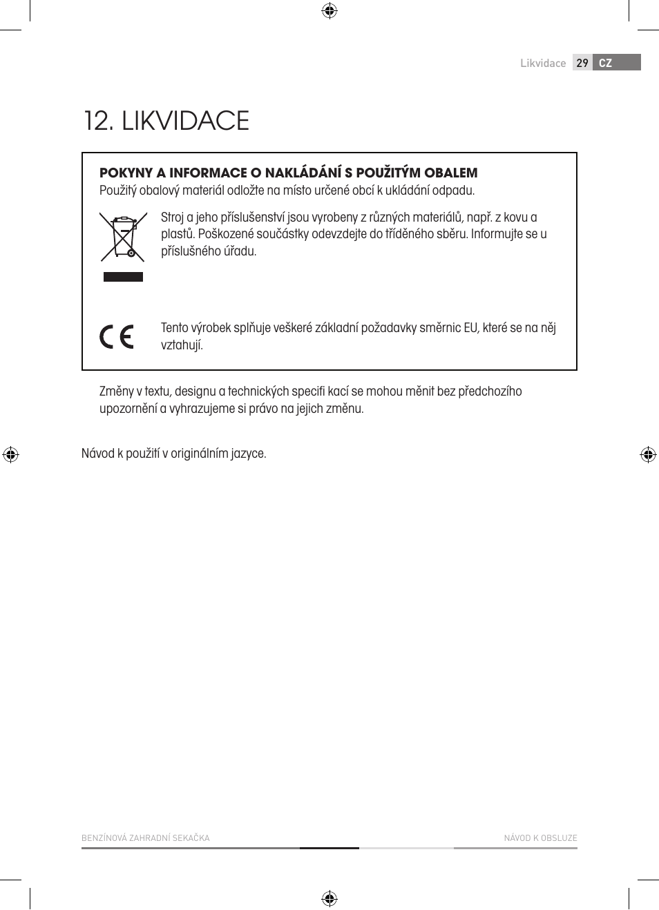 Likvidace | Fieldmann FZR 4620-B User Manual | Page 29 / 82