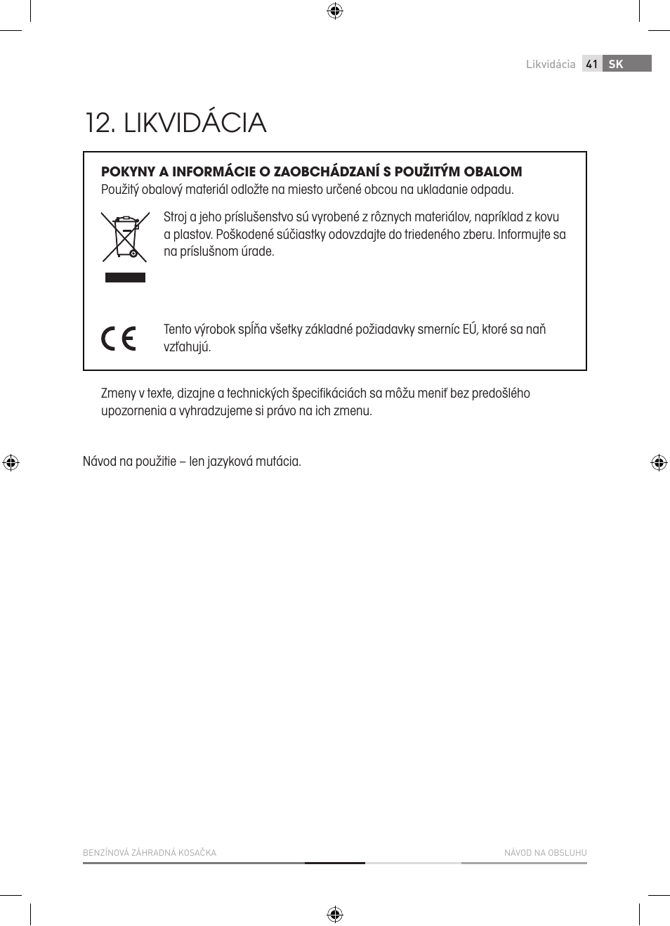 Likvidácia | Fieldmann FZR 4620-B User Manual | Page 41 / 82