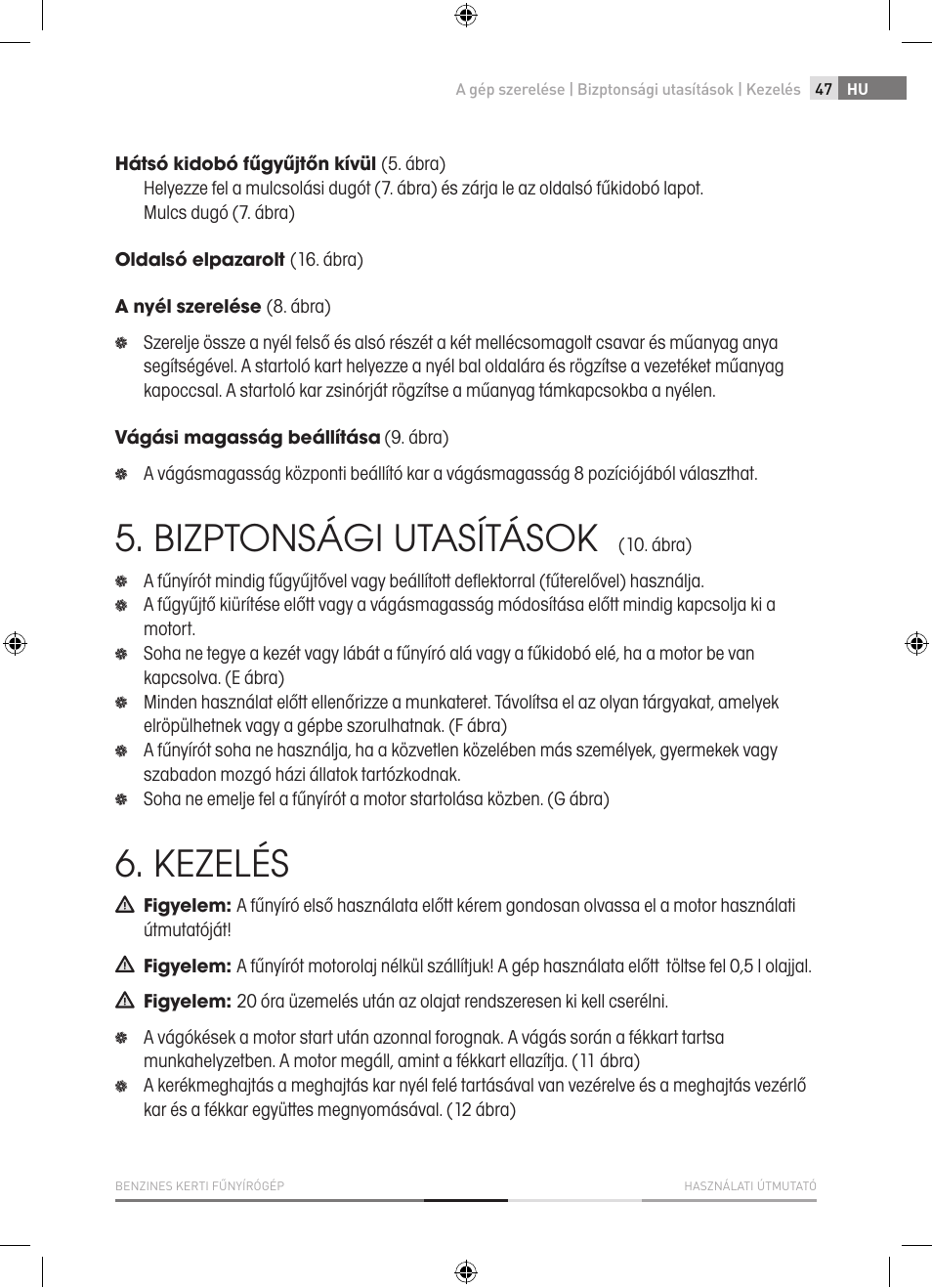 Bizptonsági utasítások, Kezelés | Fieldmann FZR 4620-B User Manual | Page 47 / 82