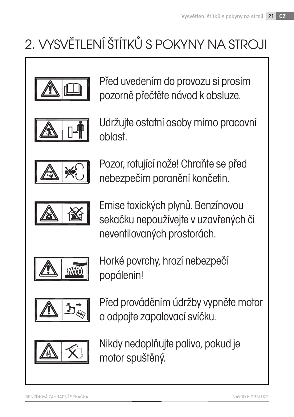 Vysvětlení štítků s pokyny na stroji | Fieldmann FZR 4011-B User Manual | Page 21 / 82