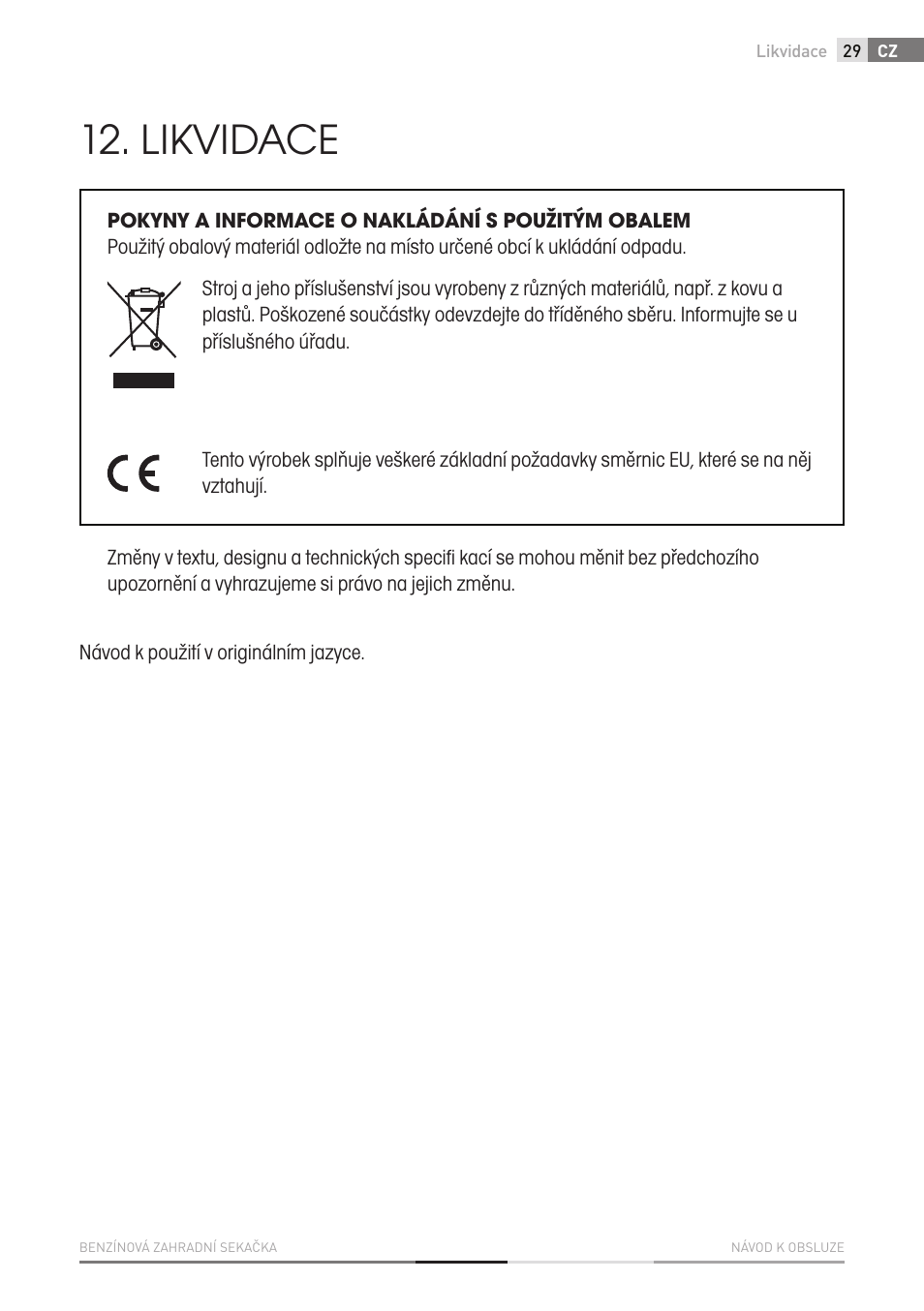 Likvidace | Fieldmann FZR 4011-B User Manual | Page 29 / 82