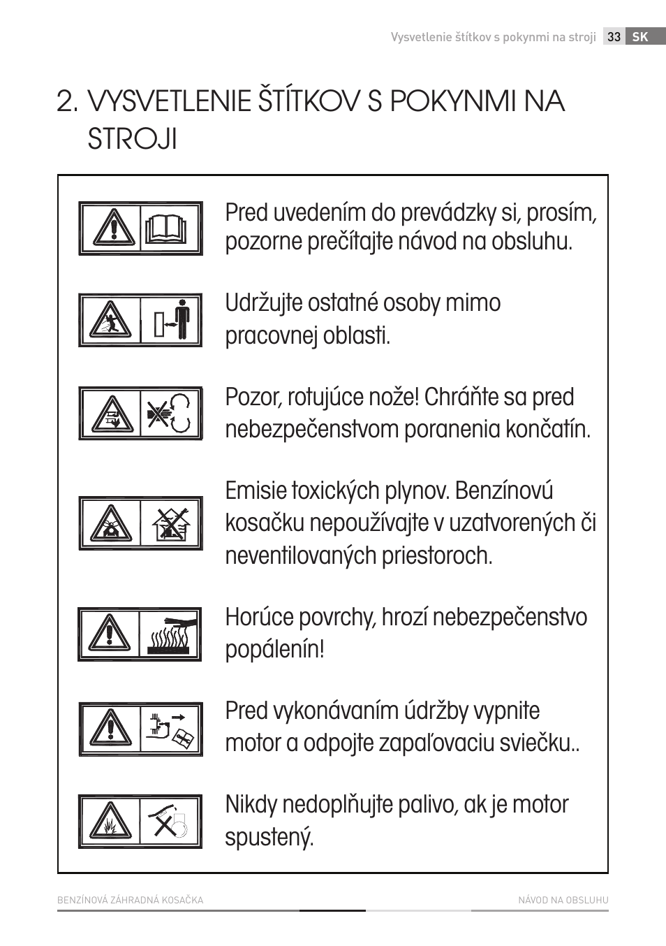Vysvetlenie štítkov s pokynmi na stroji | Fieldmann FZR 4011-B User Manual | Page 33 / 82