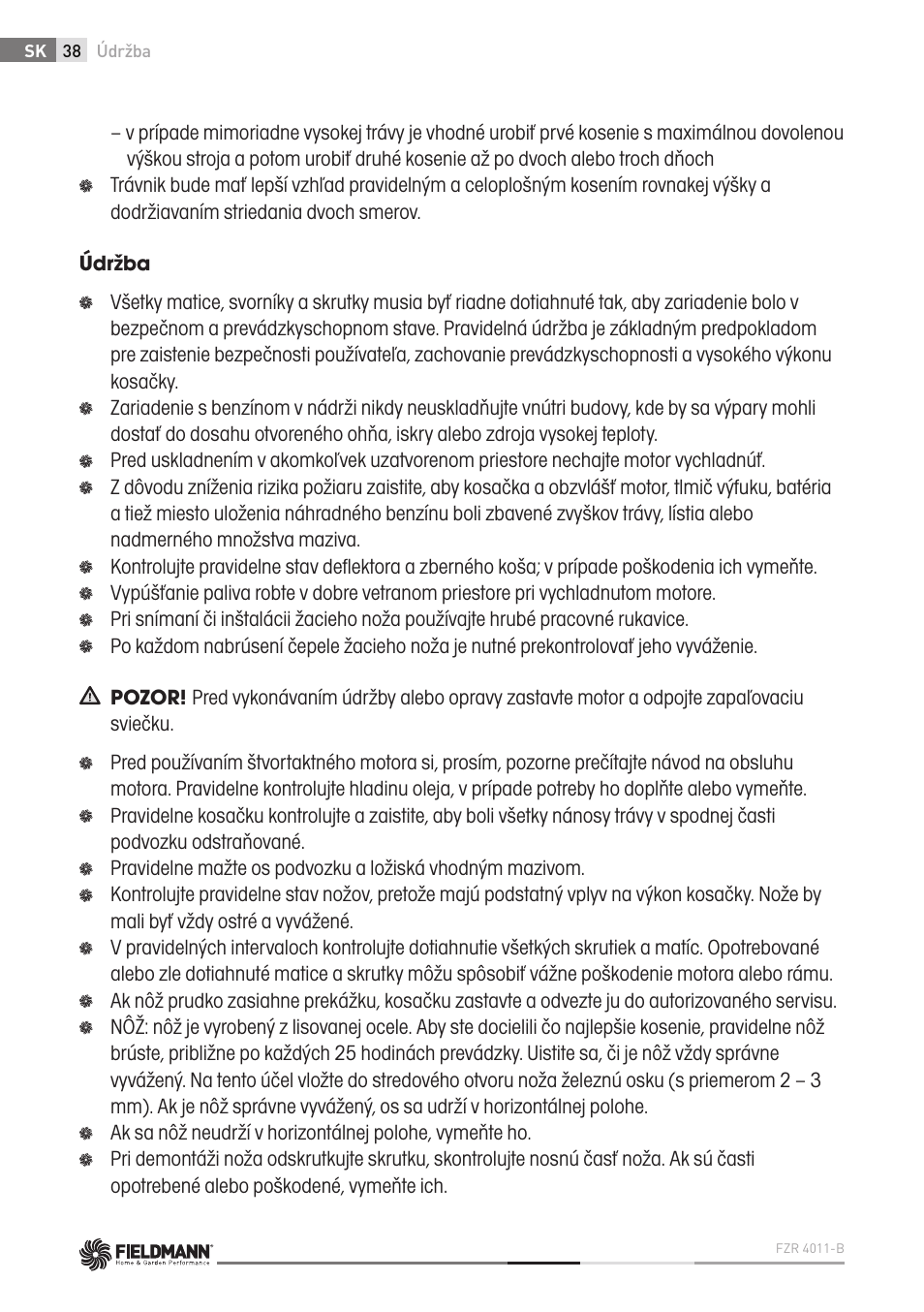 Fieldmann FZR 4011-B User Manual | Page 38 / 82