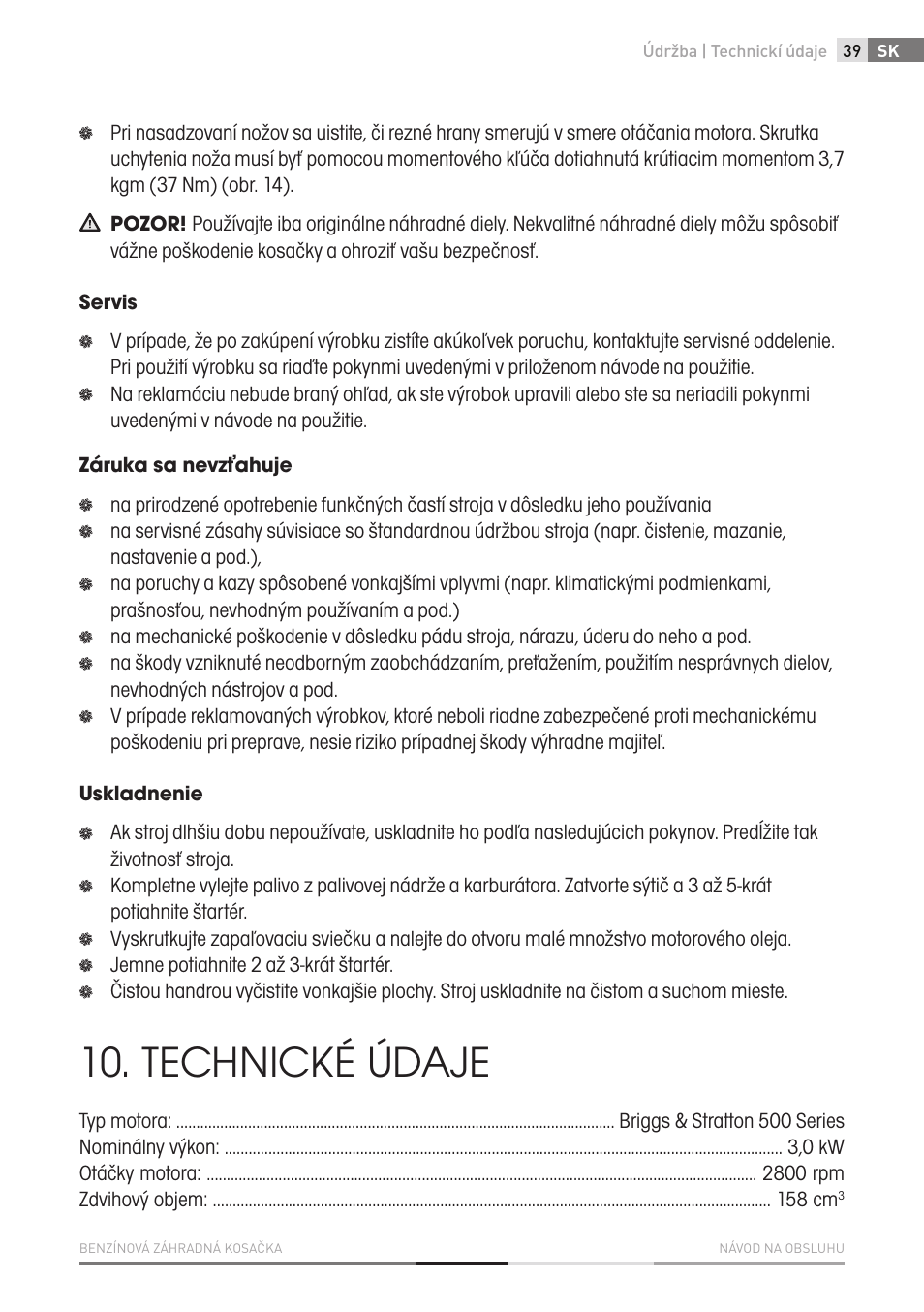 Technické údaje | Fieldmann FZR 4011-B User Manual | Page 39 / 82