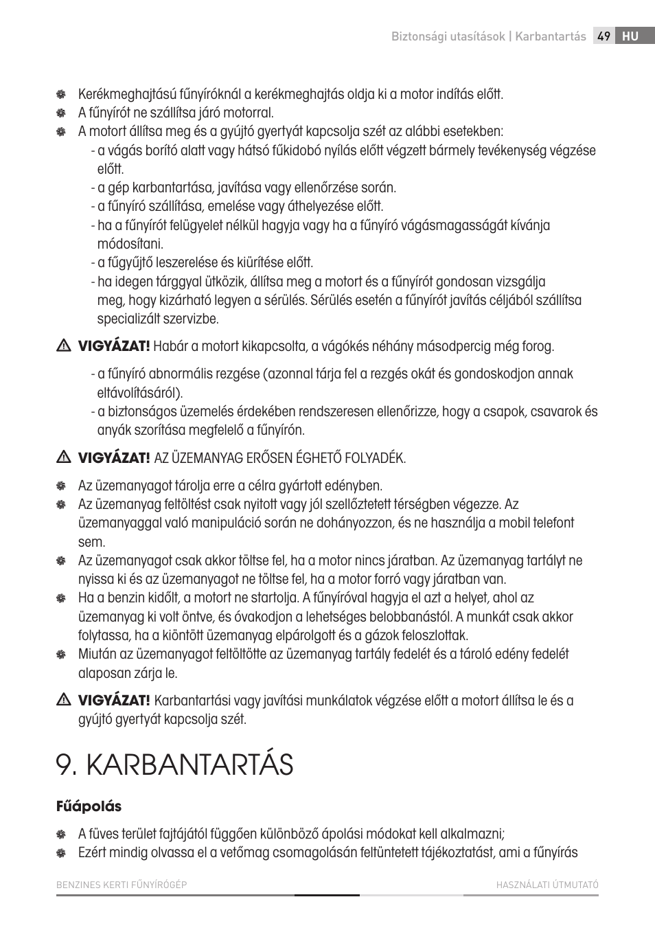 Karbantartás | Fieldmann FZR 4011-B User Manual | Page 49 / 82