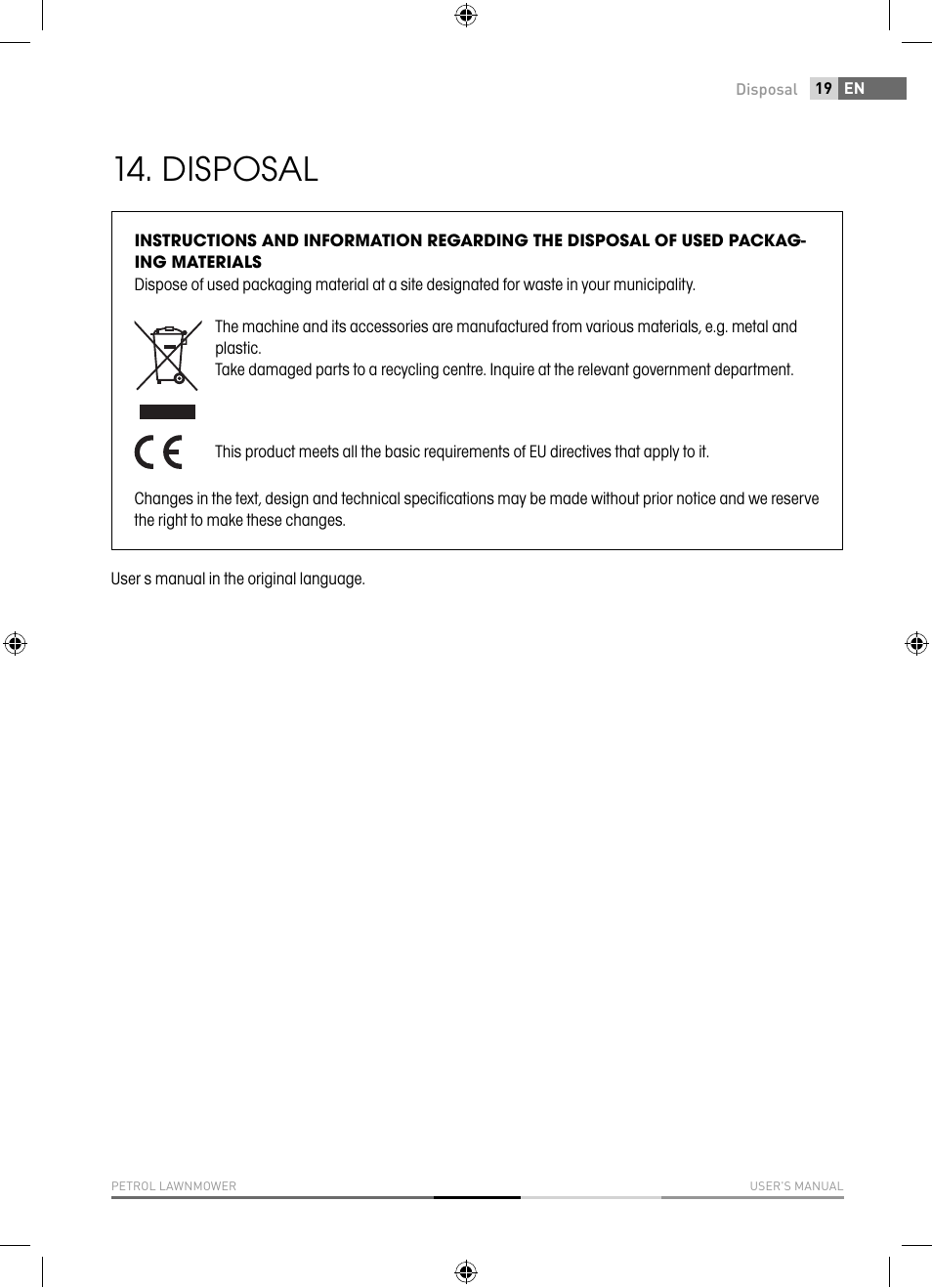 Disposal | Fieldmann FZR 4617-BV User Manual | Page 19 / 92