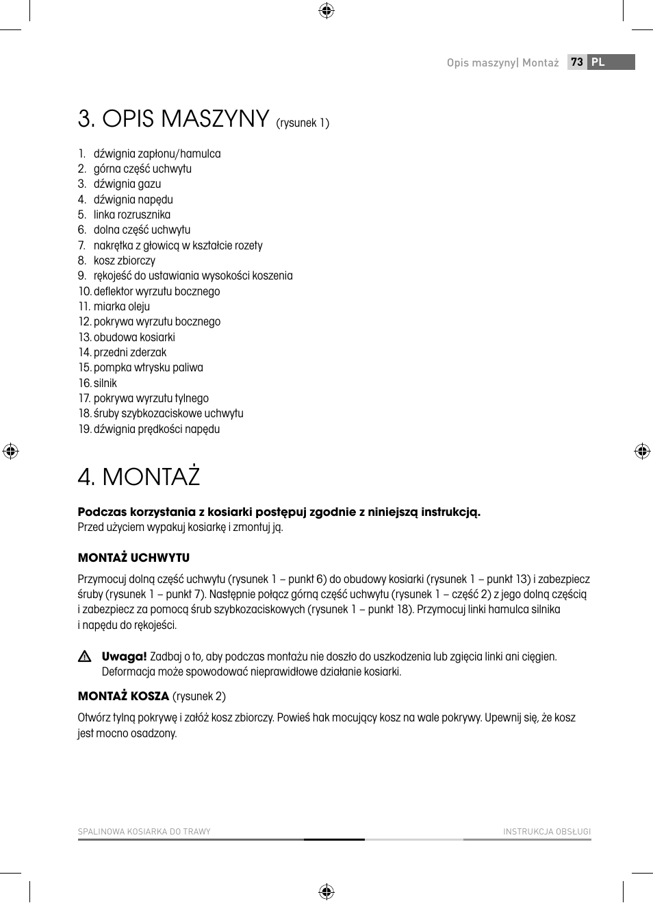 Opis maszyny, Montaż | Fieldmann FZR 4617-BV User Manual | Page 73 / 92
