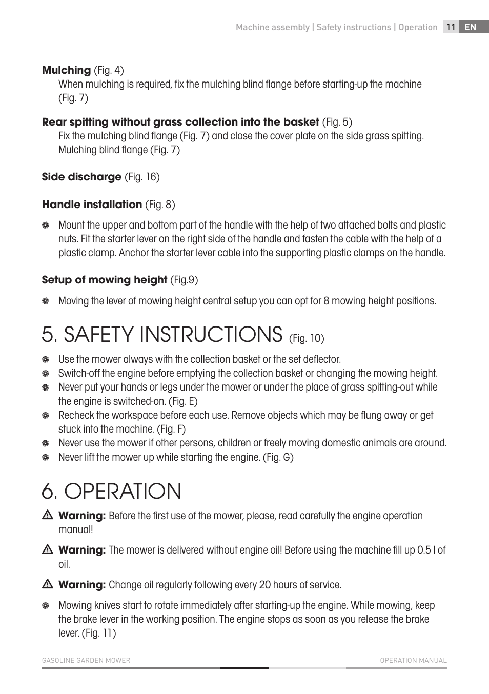 Safety instructions, Operation | Fieldmann FZR 4615-B User Manual | Page 11 / 82