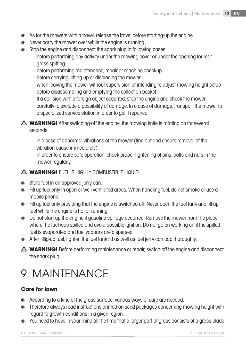 Maintenance | Fieldmann FZR 4615-B User Manual | Page 13 / 82