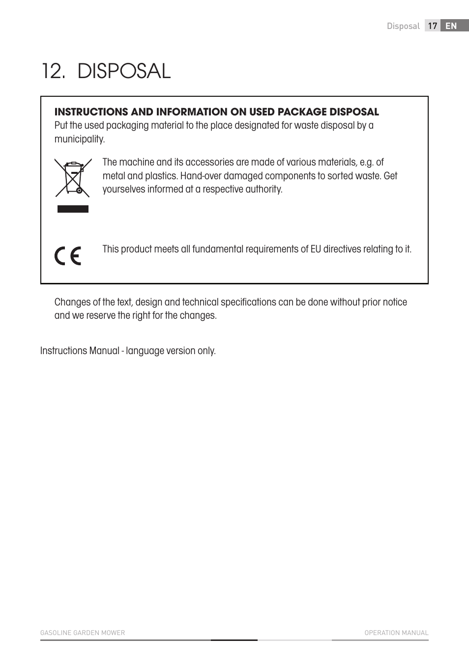 Disposal | Fieldmann FZR 4615-B User Manual | Page 17 / 82