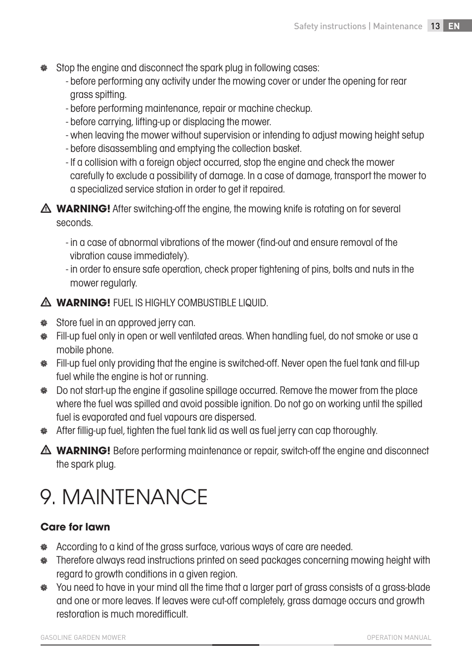 Maintenance | Fieldmann FZR 4610-B User Manual | Page 13 / 80