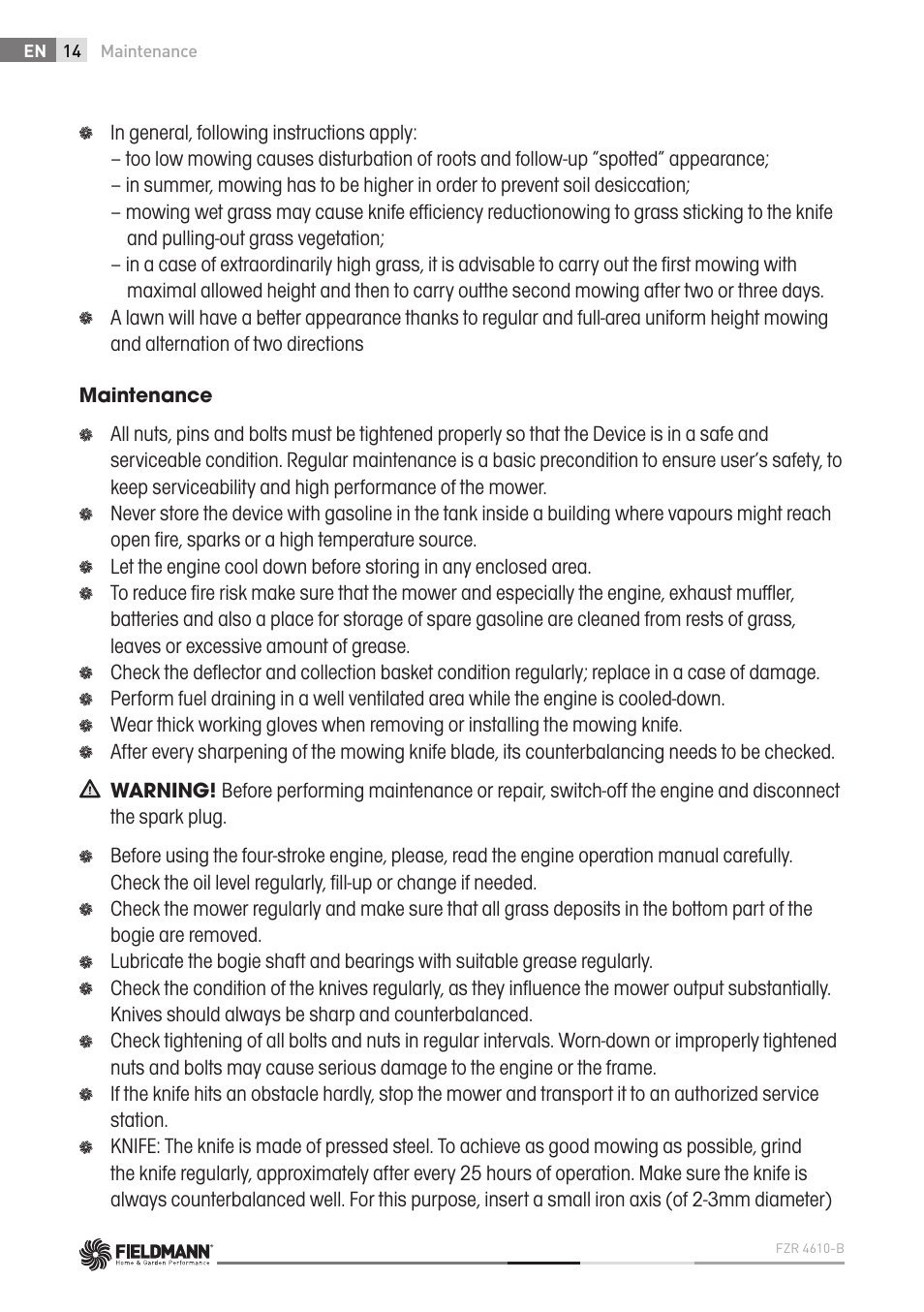 Fieldmann FZR 4610-B User Manual | Page 14 / 80