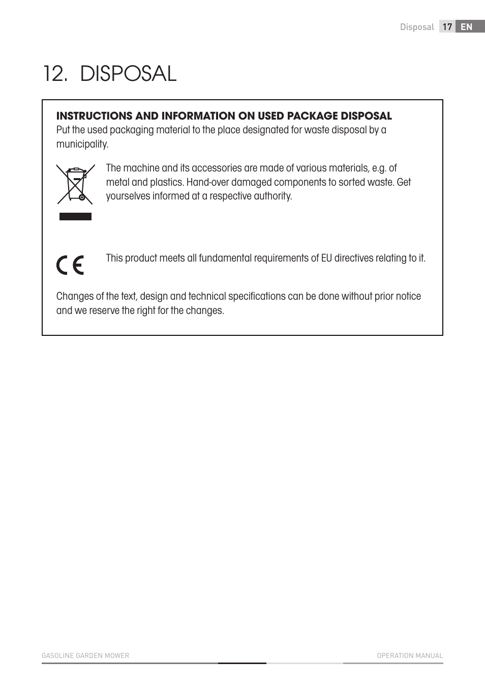 Disposal | Fieldmann FZR 4610-B User Manual | Page 17 / 80