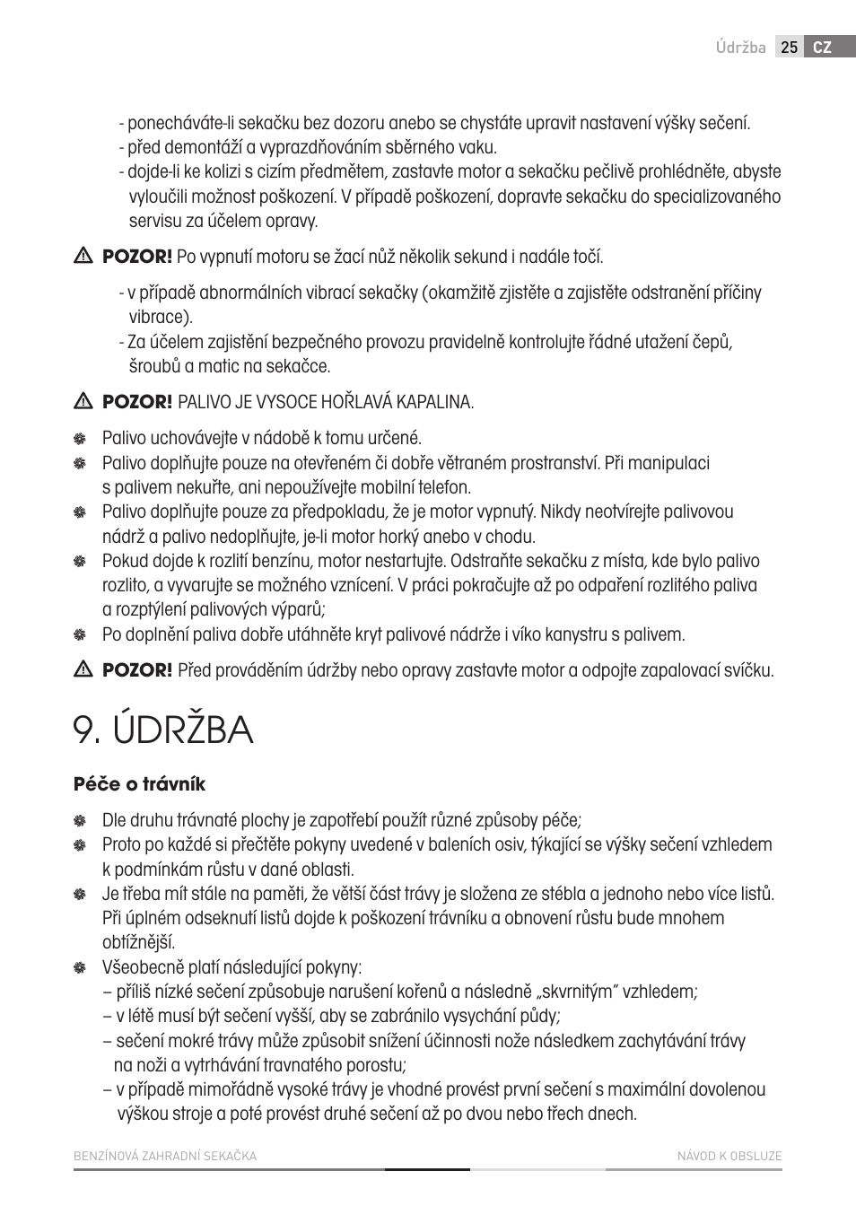 Údržba | Fieldmann FZR 4610-B User Manual | Page 25 / 80