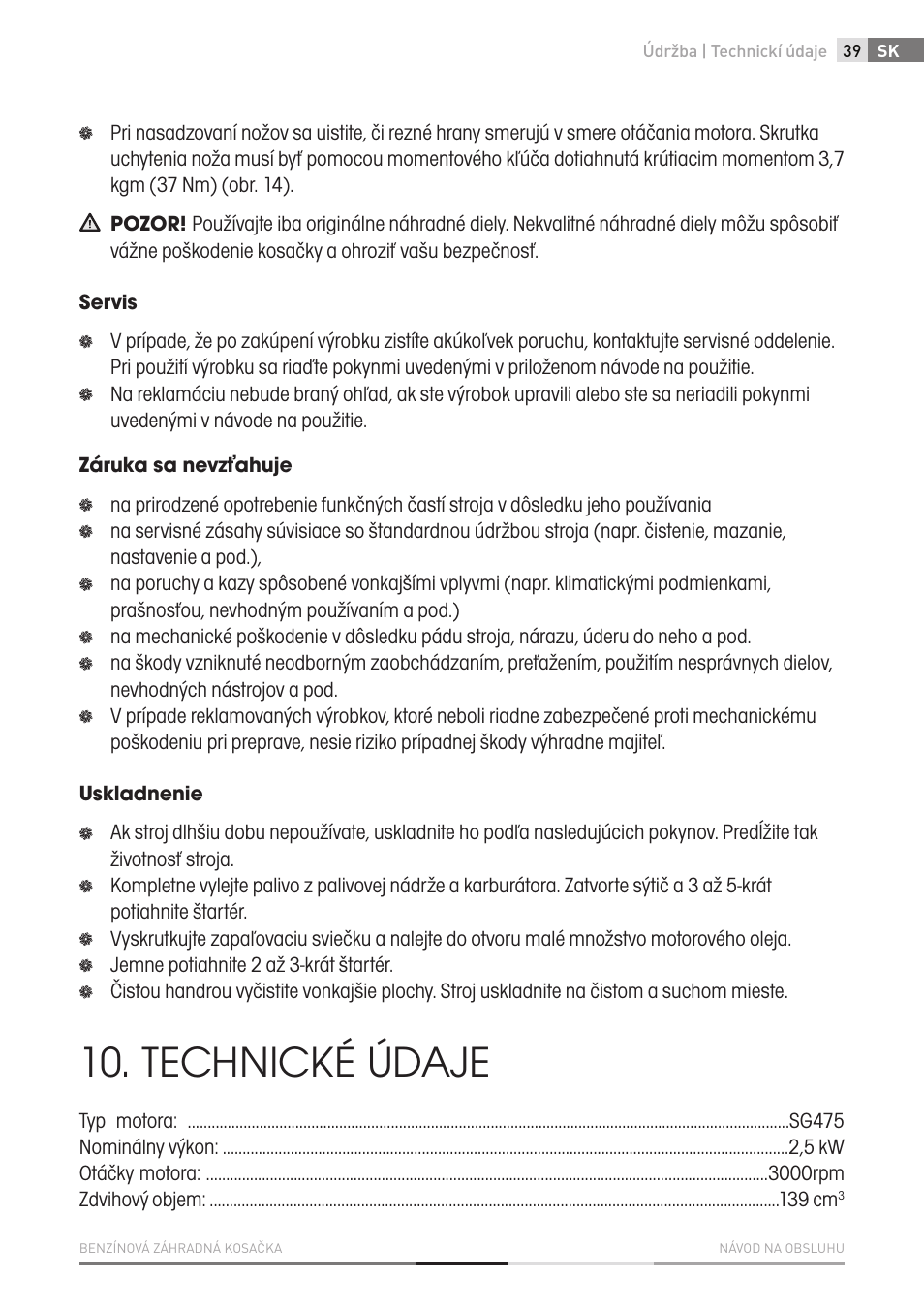 Technické údaje | Fieldmann FZR 4610-B User Manual | Page 39 / 80