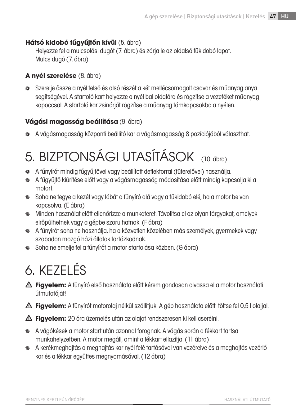 Bizptonsági utasítások, Kezelés | Fieldmann FZR 4610-B User Manual | Page 47 / 80
