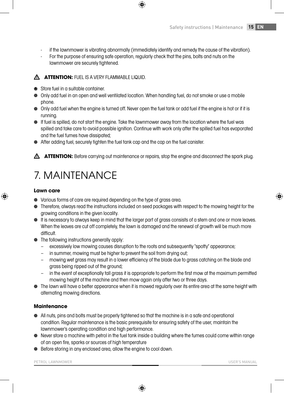 Maintenance | Fieldmann FZR 4010-B User Manual | Page 15 / 88